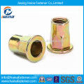 Flat head half hexagon body rivet nut